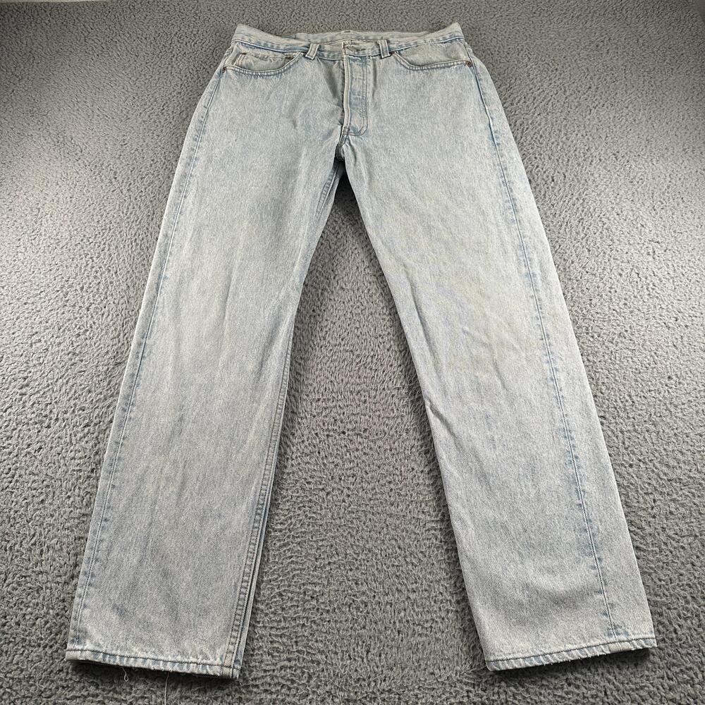 Vtg Levis 501 Jeans Mens 34x30(32x30 Fits) Blue Straight Light Wash Made USA 90s